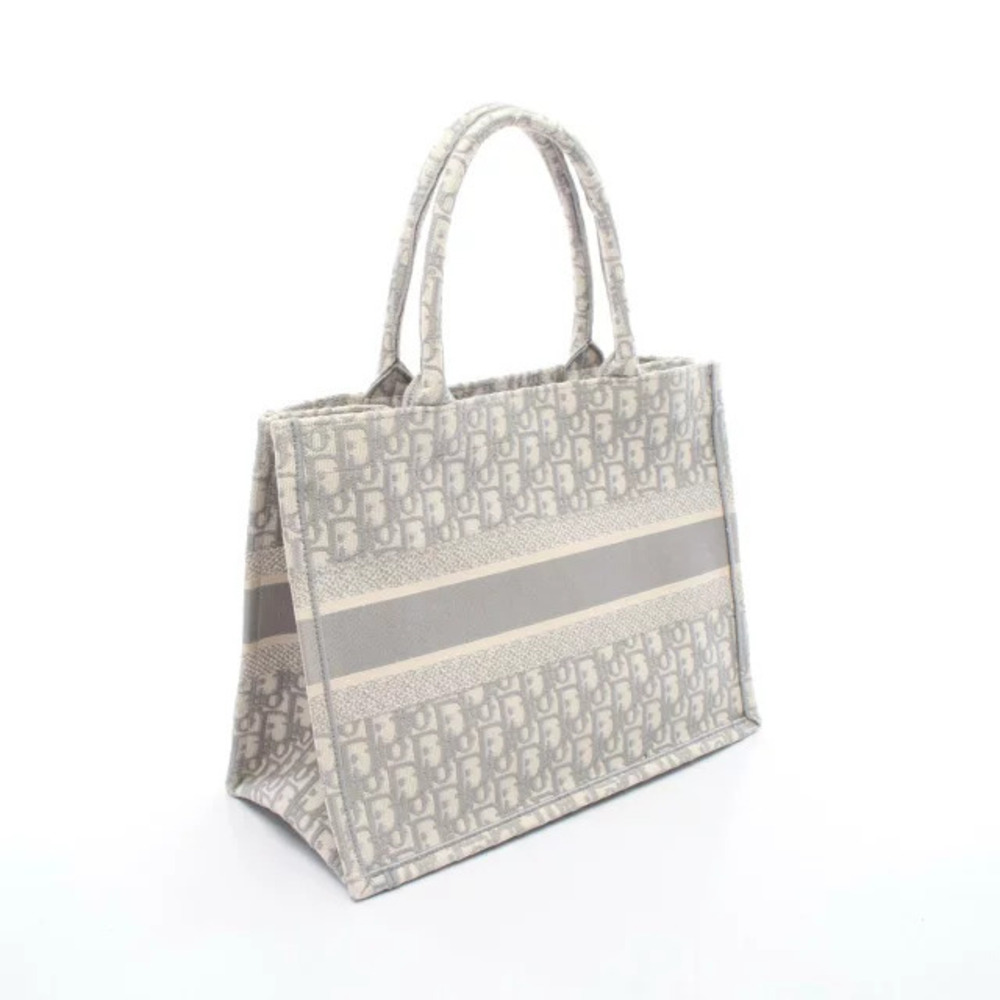 Dior Bag  BOOK Canvas TOTE Gray Christian White Gray White